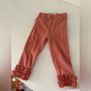 Ruffle Butts Coral Ruffle Leggings 12-24 months